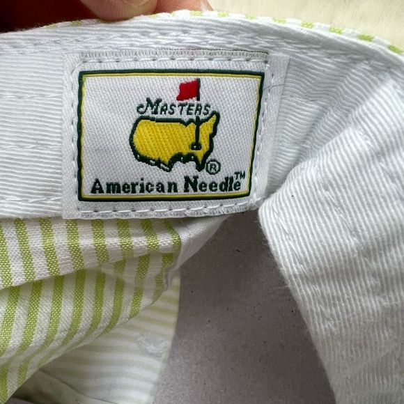 NWT The Masters Golf Tournament Augusta Hat Ladies Green White Seersucker RARE! - Picture 5 of 13